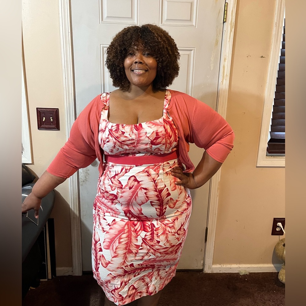 Midi tank dress with matching crop sweater